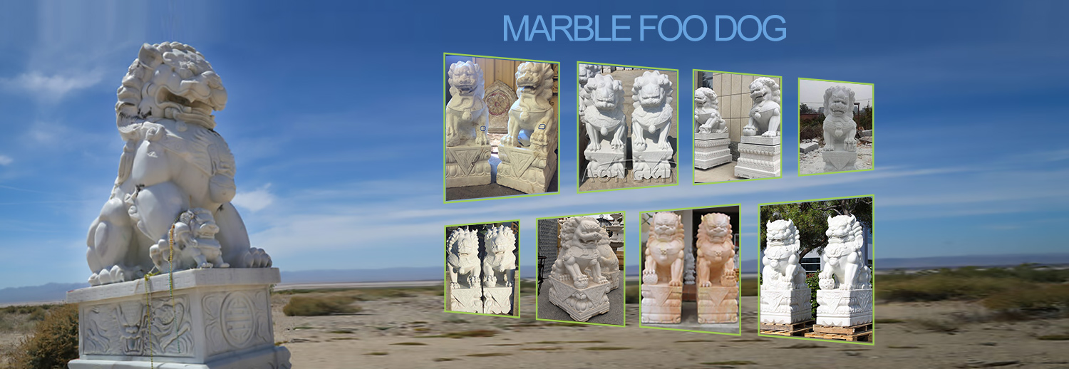 Marble foo dog Statue