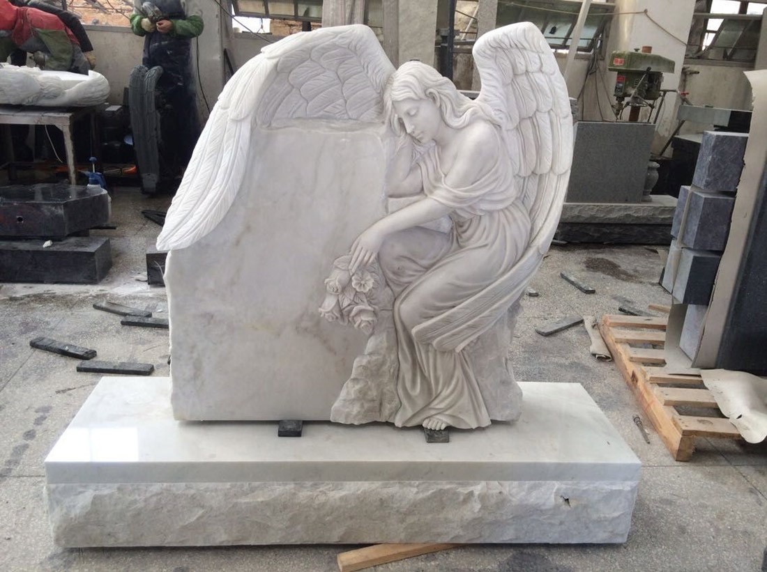 weeping angel gravestone monuments for cemetery