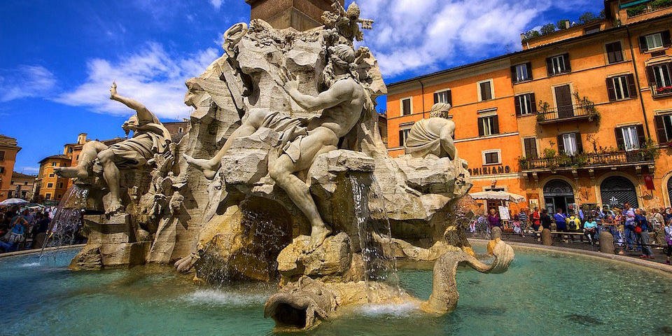 Bernini artwork sculpture - fountain of four rivers