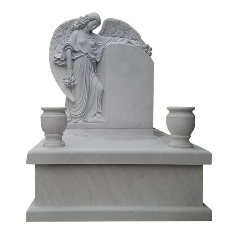 angel wing headstones marble