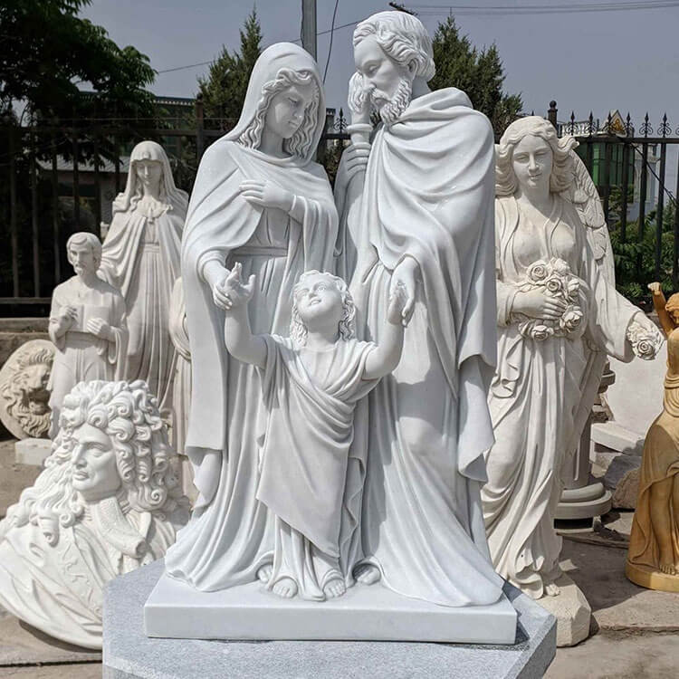 marble holy family statue outdoor