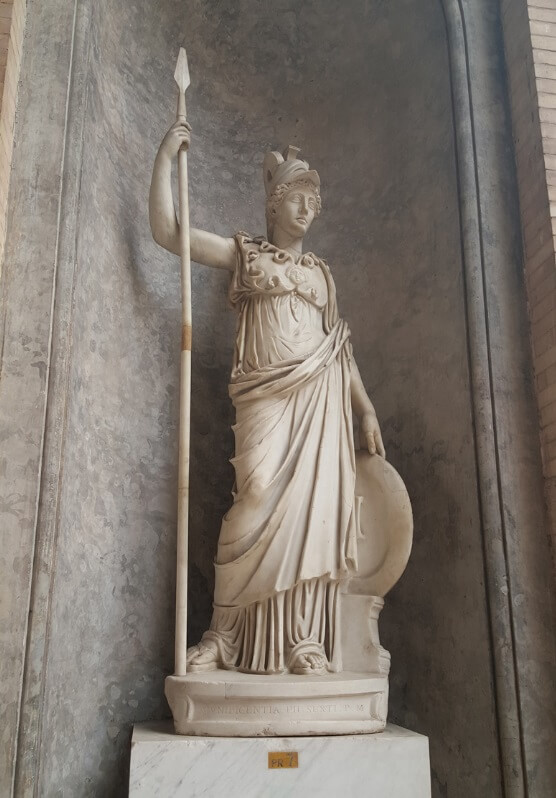 Statue of Athena Minerva the Goddess of Wisdom.