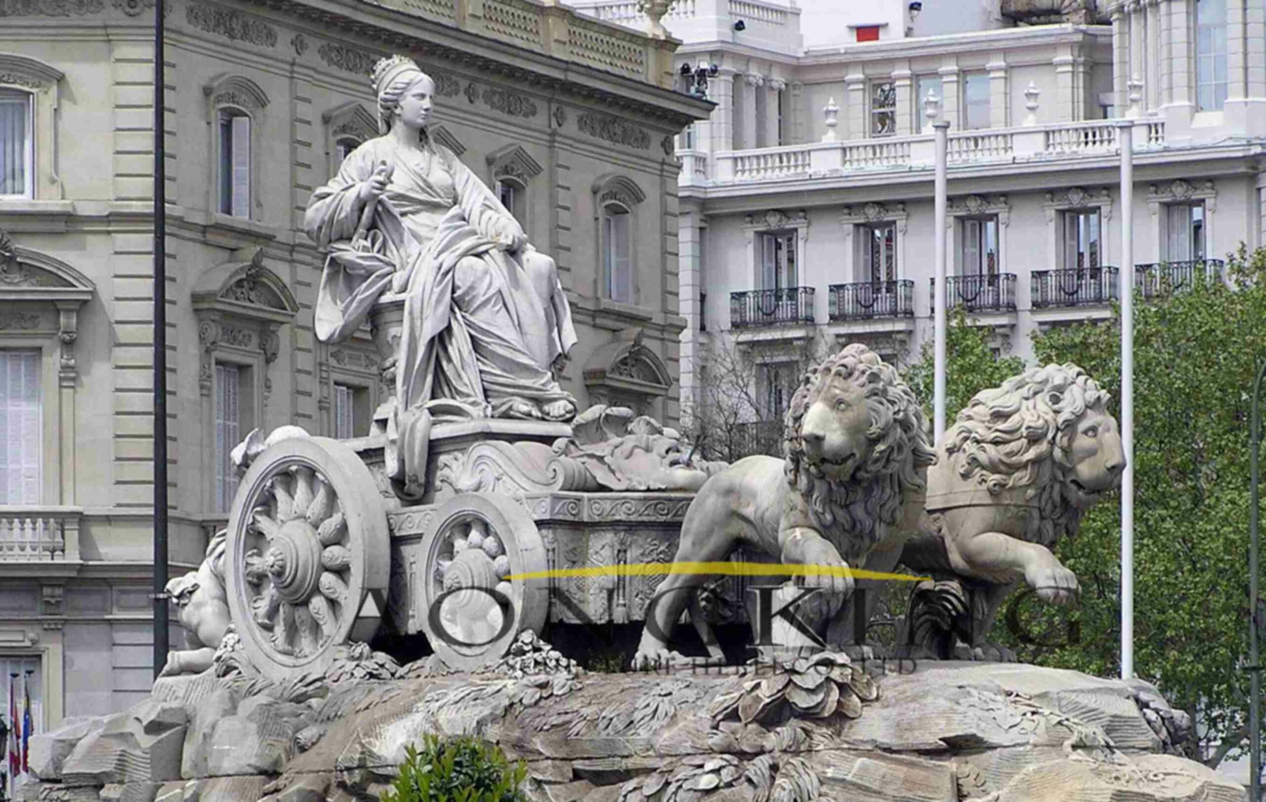 Greek goddess Cibeles with marble sculptures