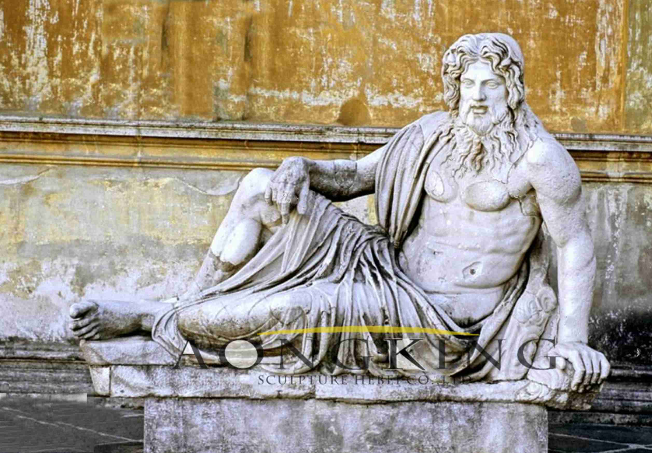 marble Antique statue of a reclining god