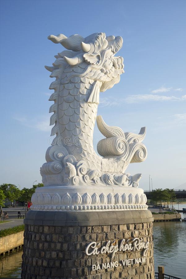 marble Carp-Dragon Statue from Vietnam (2)