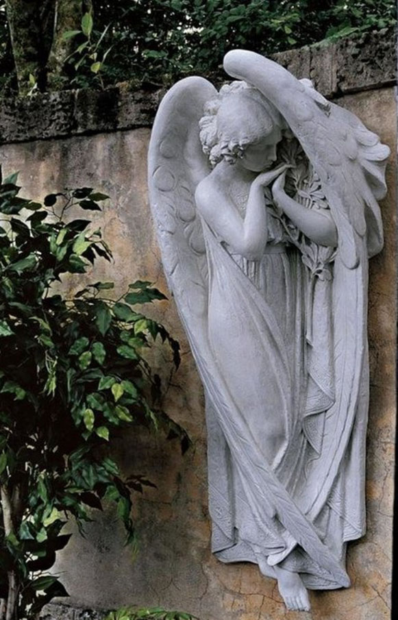 marble wall angel sculpture