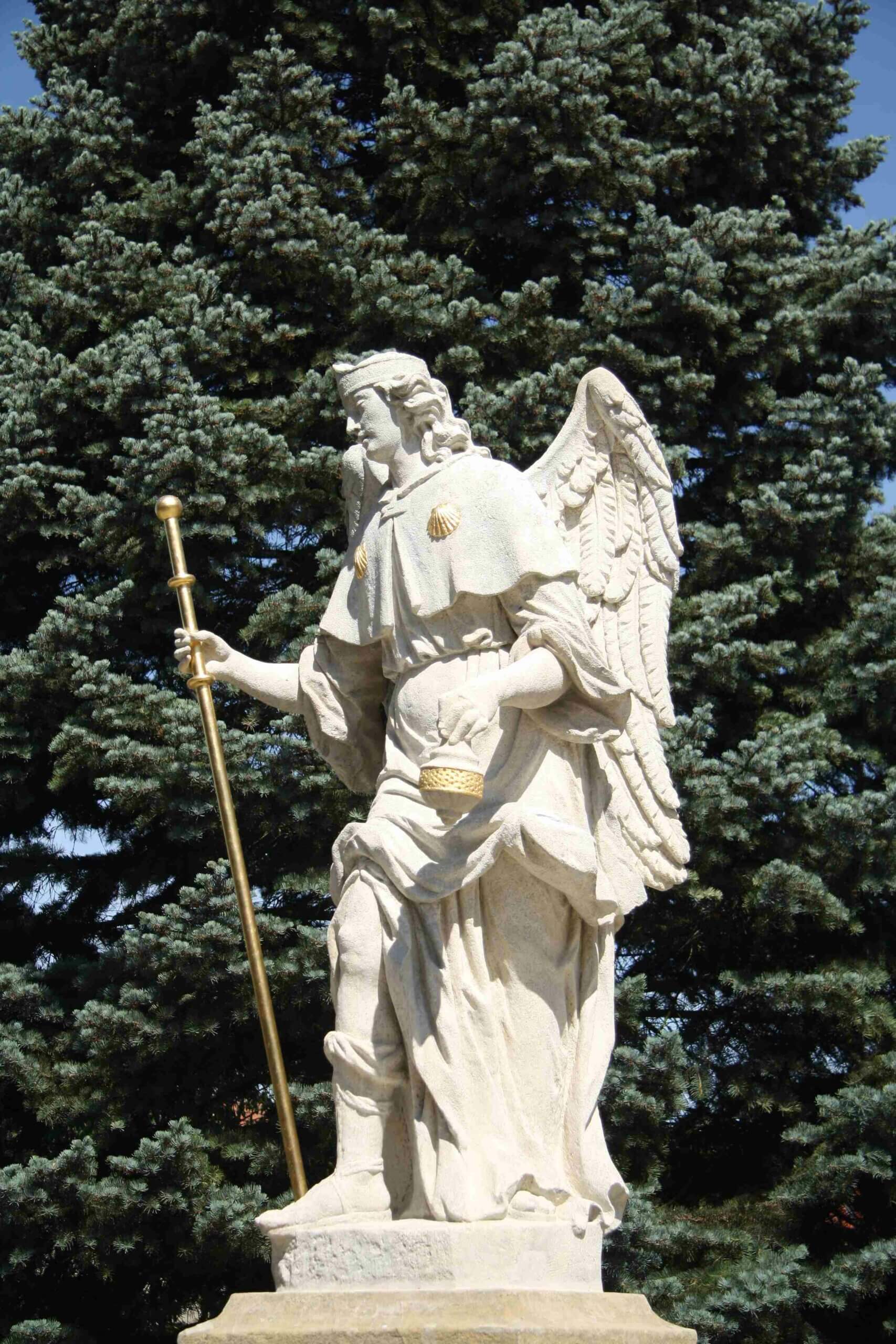 Archangel Raphael sculpture marble (2)