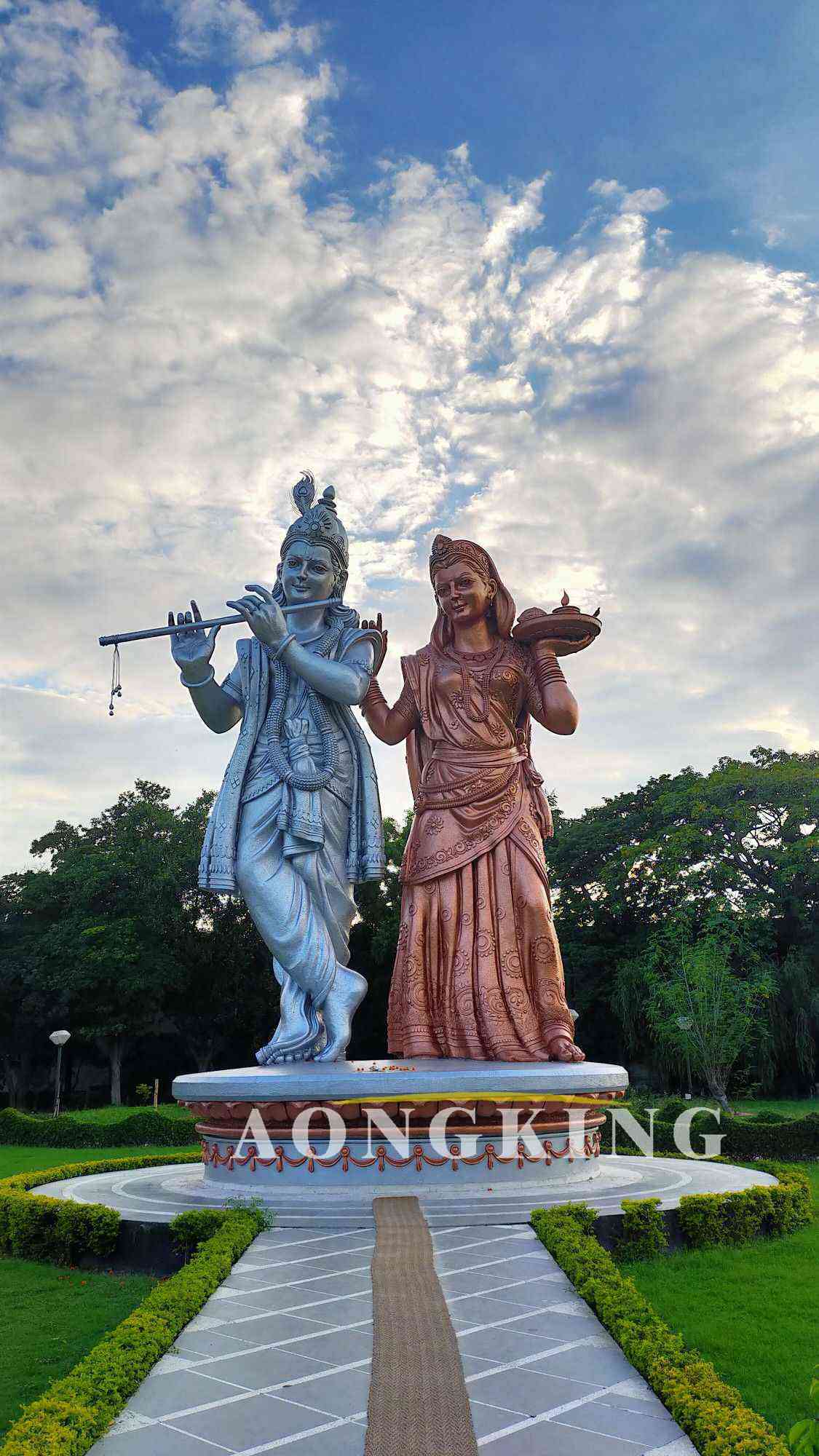 Krishna large brass sculptures
