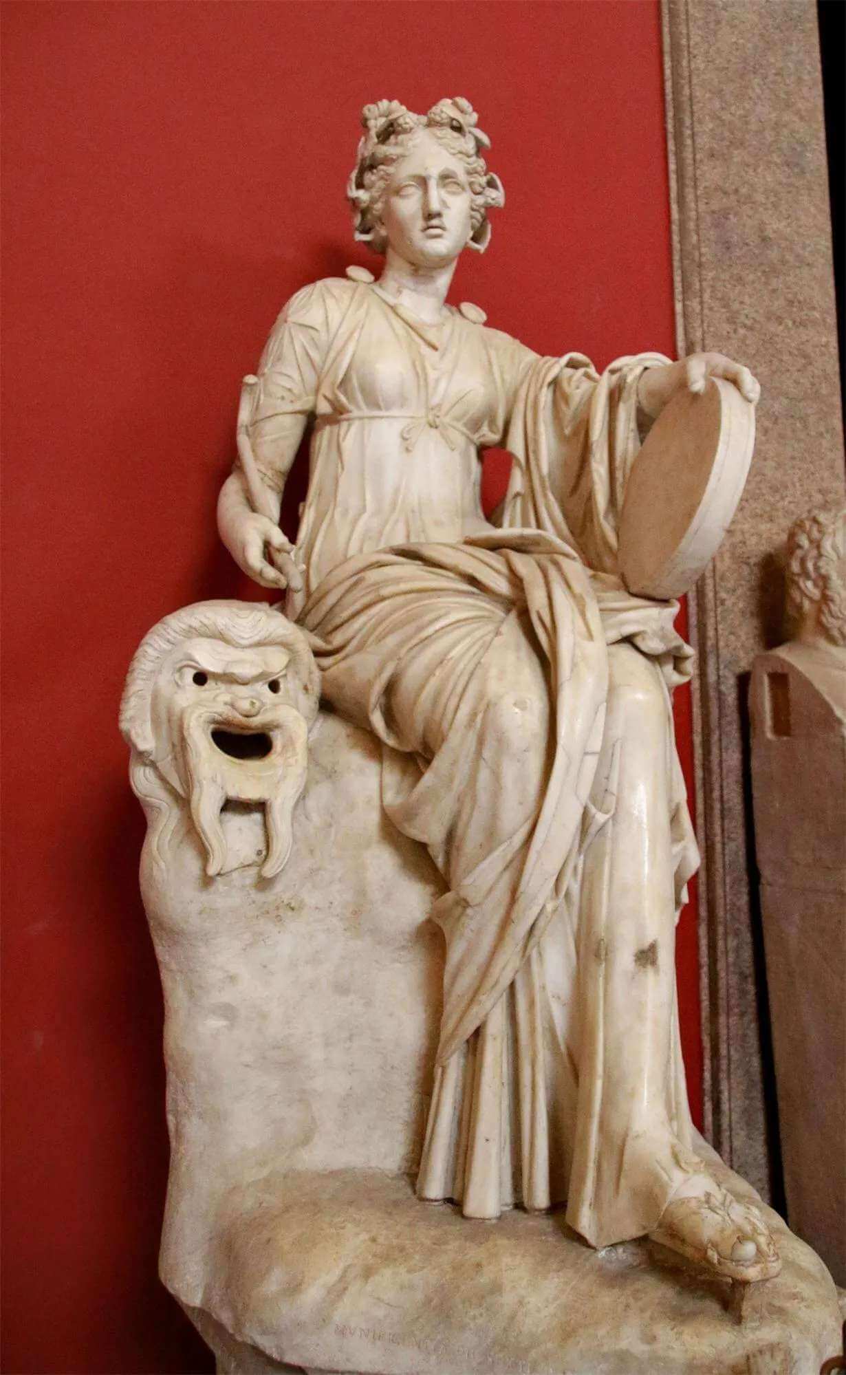 Roman marble Thalia Sculpture (1)