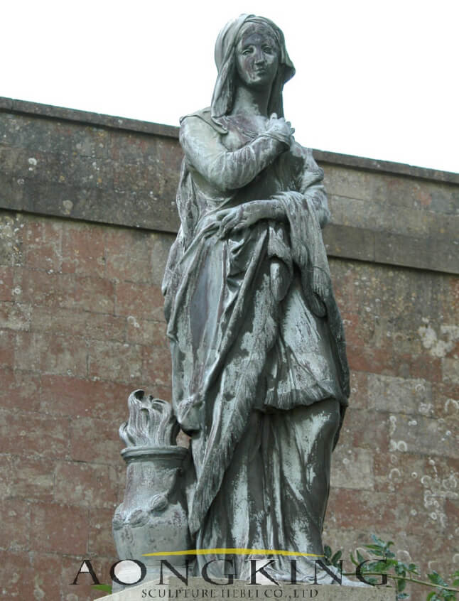 ancient Rome god Vestal Virgin copper Sculpture