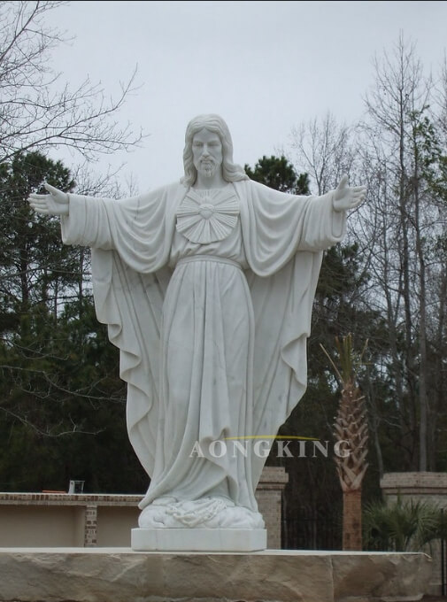 Custom Park Sacred Heart Jesus marble sculpture