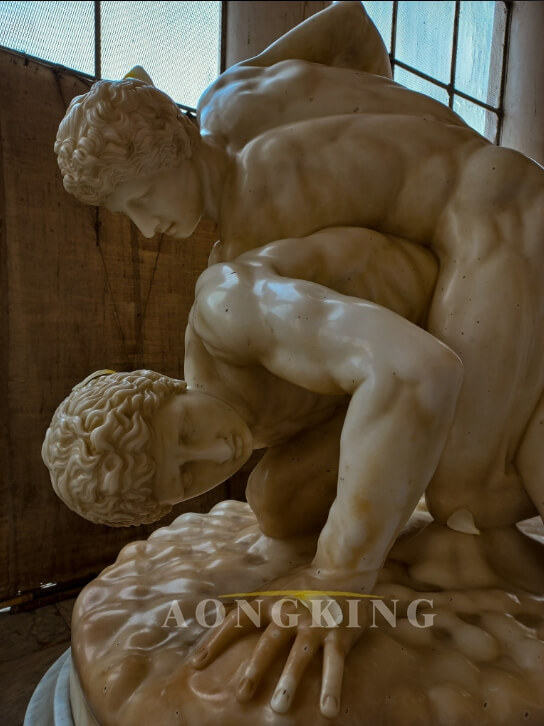 Greek Wrestlers marble sculpture (2)