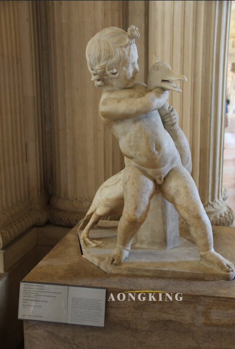 Marble Statue of Boy Strangling a Goose