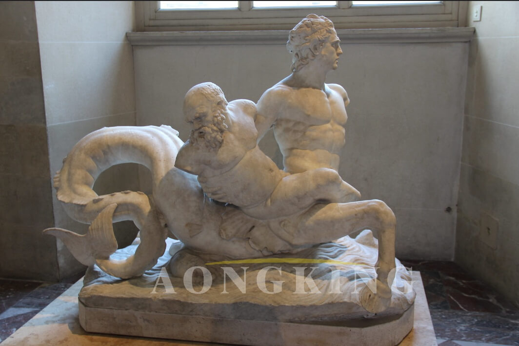 Marine Centaur Carrying Silenus marble statue