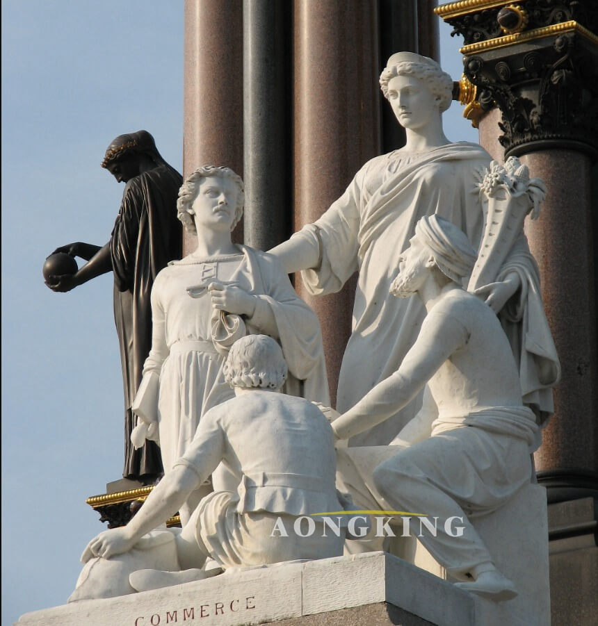 classic marble monument Commerce statues