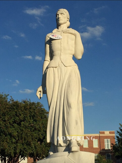 marble Pioneer Woman statue 