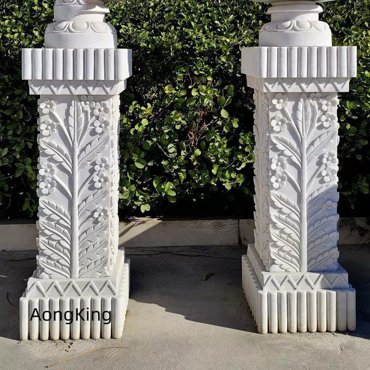 marble carving flower column