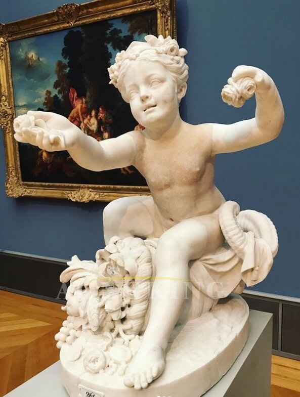 Bouchardon Genius of Abundance marble statue