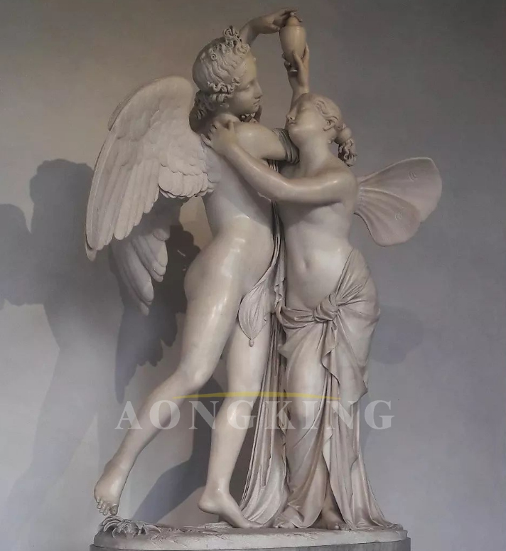 Cupid and Psyche marble sculpture (3)