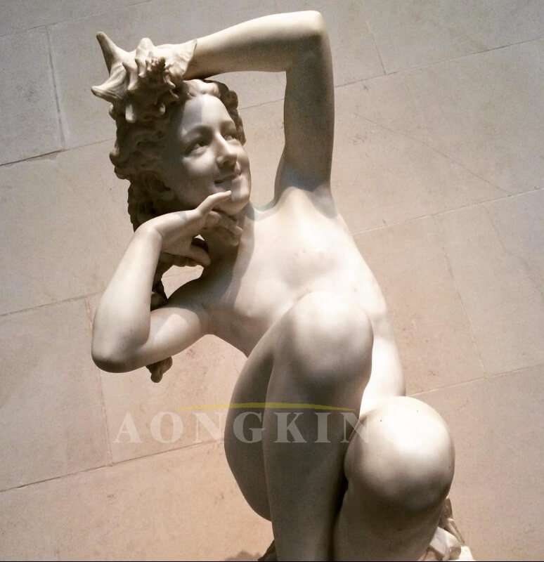 Girl with a Shell marble statue (2)