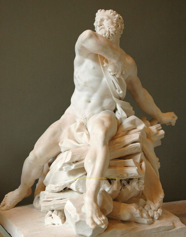 Hercules on the Pyre marble statue 
