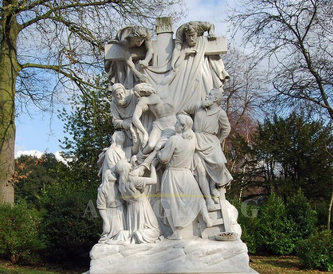 Huge memorial jesus marble sculpture.