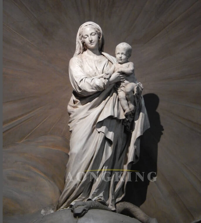 Madonna and Child marble statue design2
