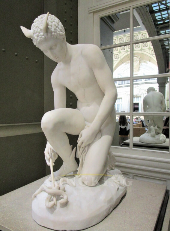 Mercury Inventing the Caduceus marble statue