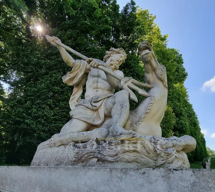 Neptune garden marble statue