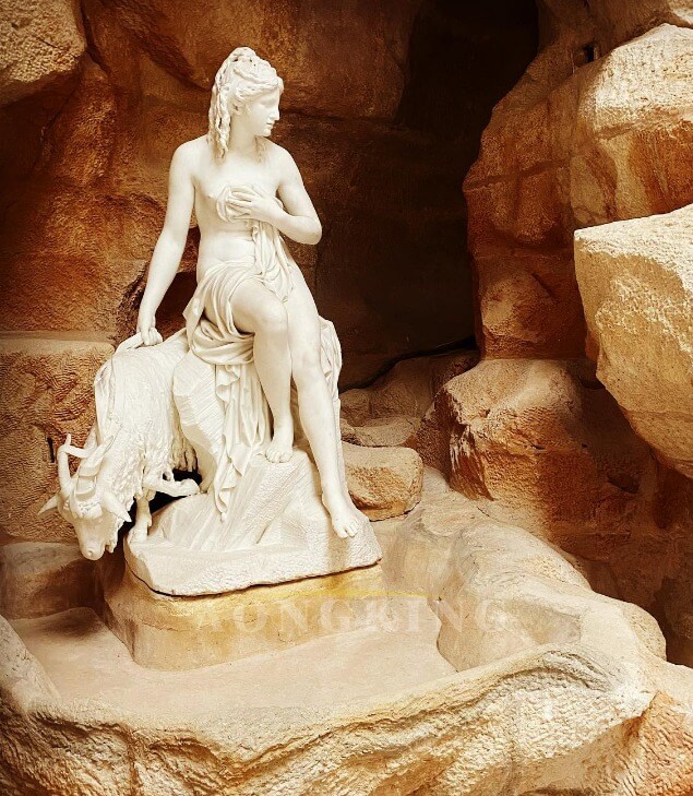 Nymph with a Goat marble statue