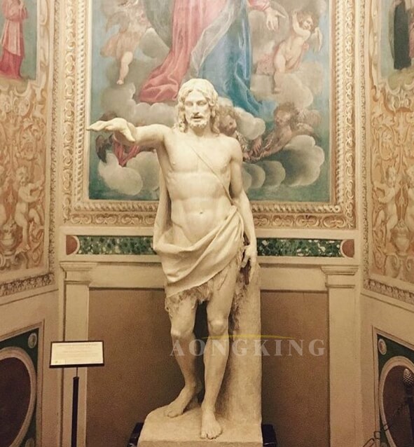 Saint John the Baptist marble statue