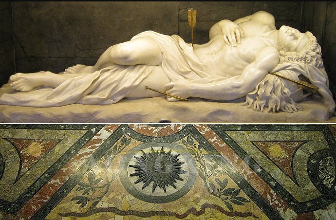 Saint Sebastian marble statue (2)