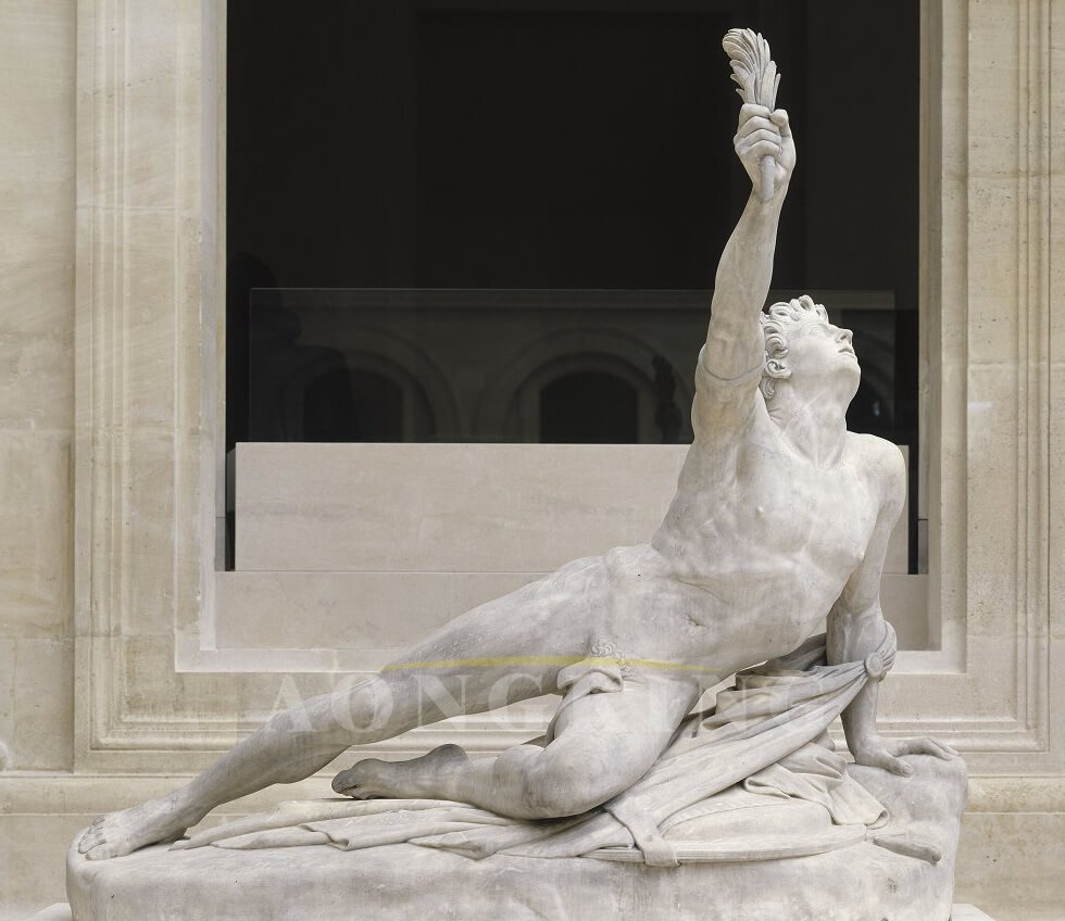 The Soldier of Marathon Announcing Victory marble statue