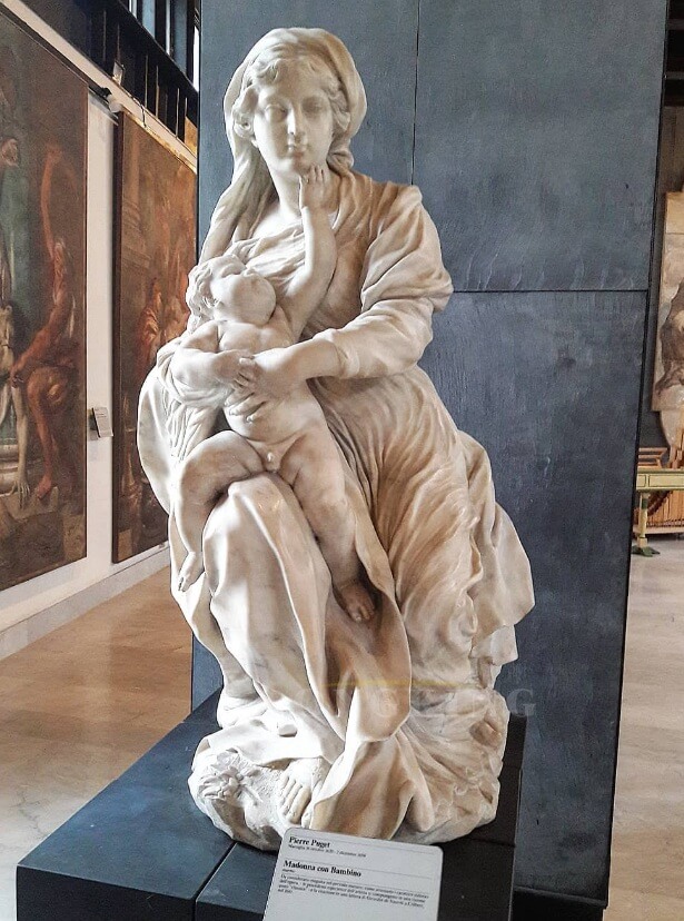The Virgin and Child marble statue
