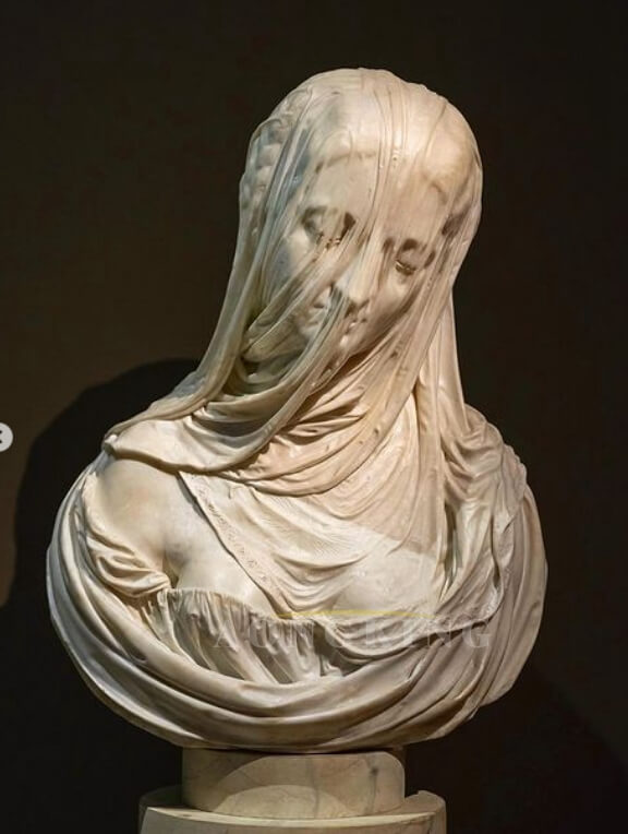 Veiled Virgin marble bust 1717
