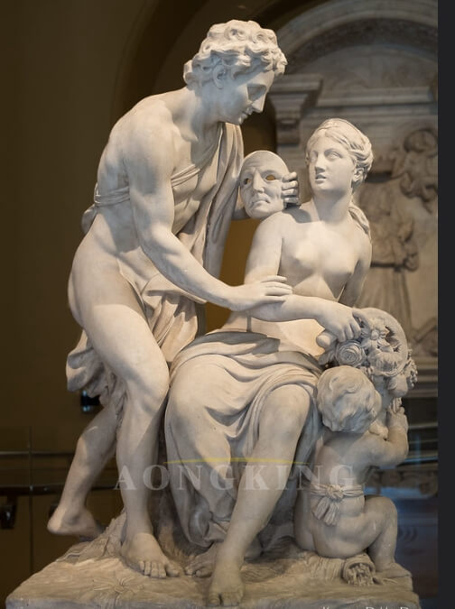 Vertumnus and Pomona marble statue 