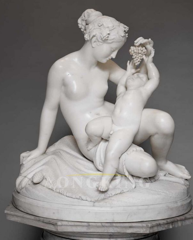 Young bacchus with a Nymph marble statue (2)