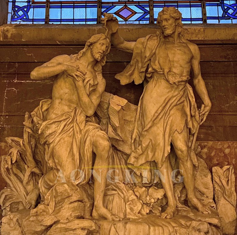 baptism of jesus marble statue