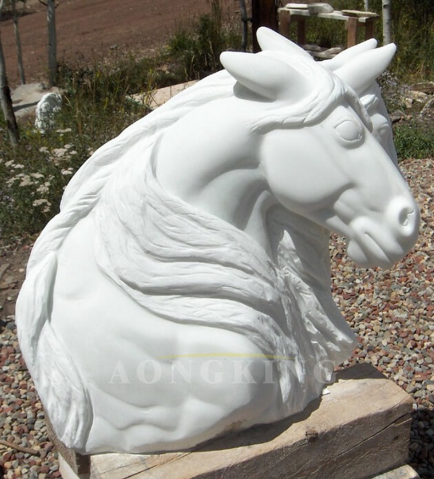marble carving horse head statue