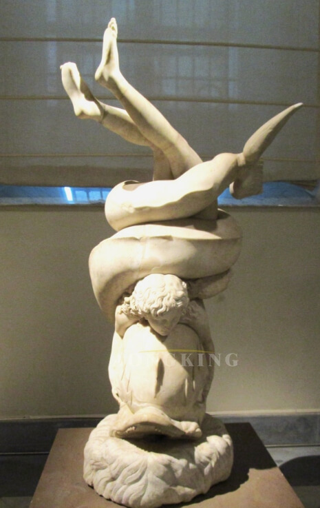 Eros with Dolphin marble statue