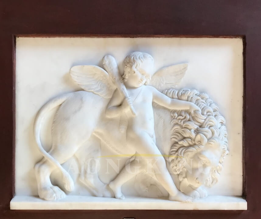 Cupid on Earth (with Hercules’s club)marble relief
