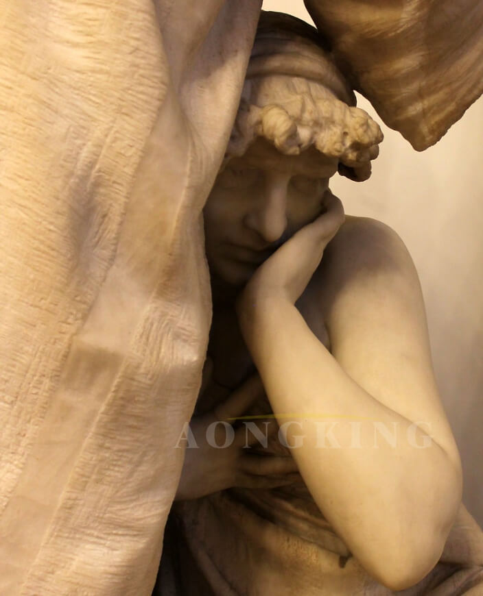 Jesus and the woman taken in adultery marble statue (3)