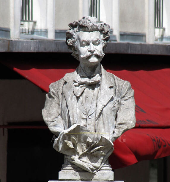 Johann Strauss stone bust
