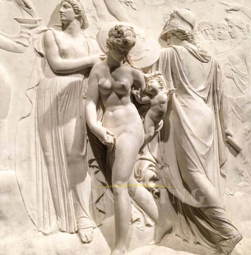 Judgment of Jupiter marble relief