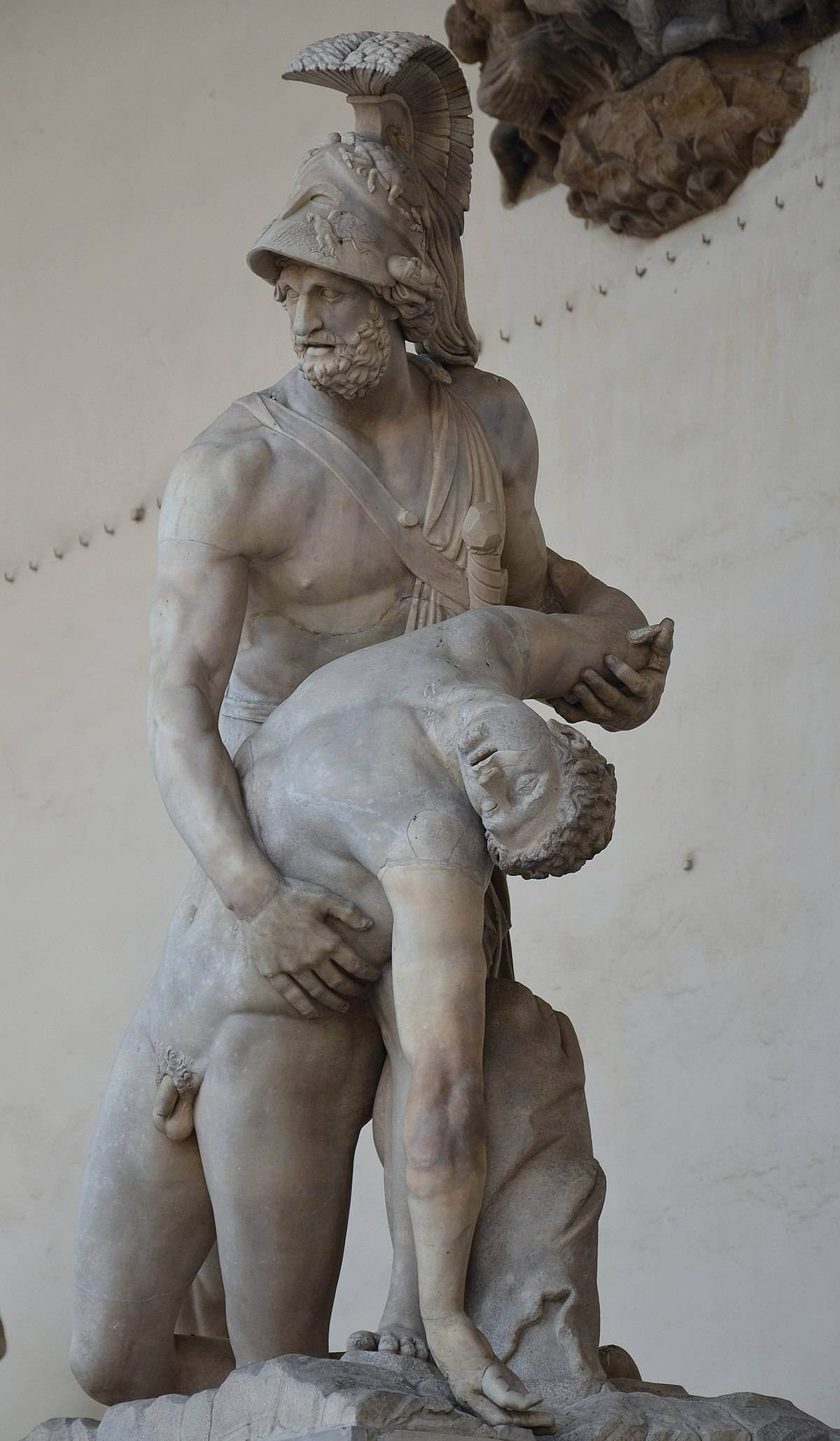 Menelaus supporting the body of Patroclus marble statue (3)