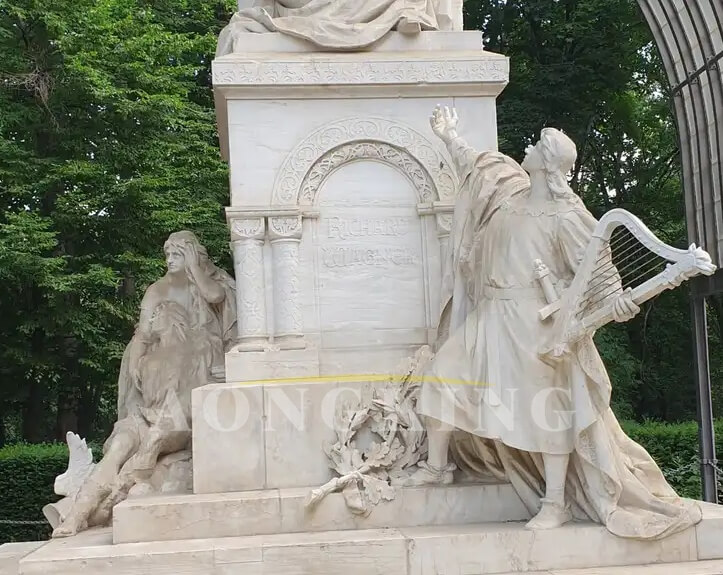 Richard Wagner Monument marble statue detail