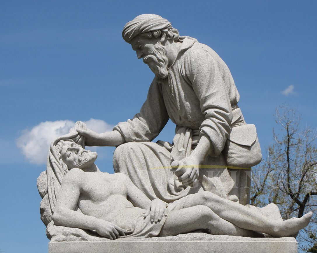 The Good Samaritan marble statue