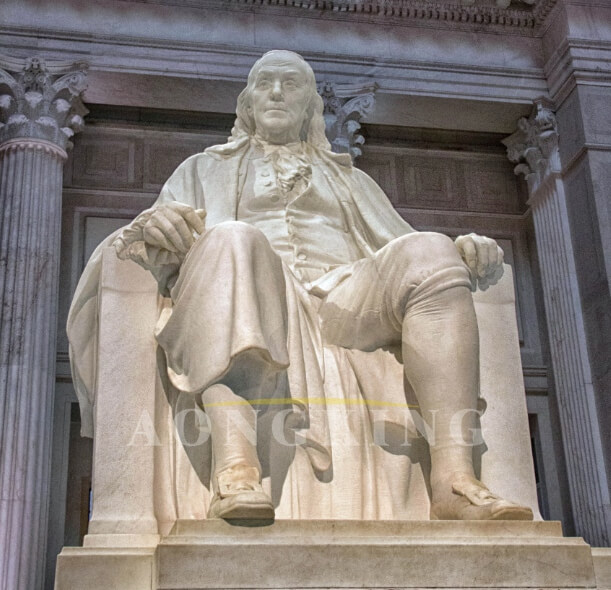 marble Benjamin Franklin statue