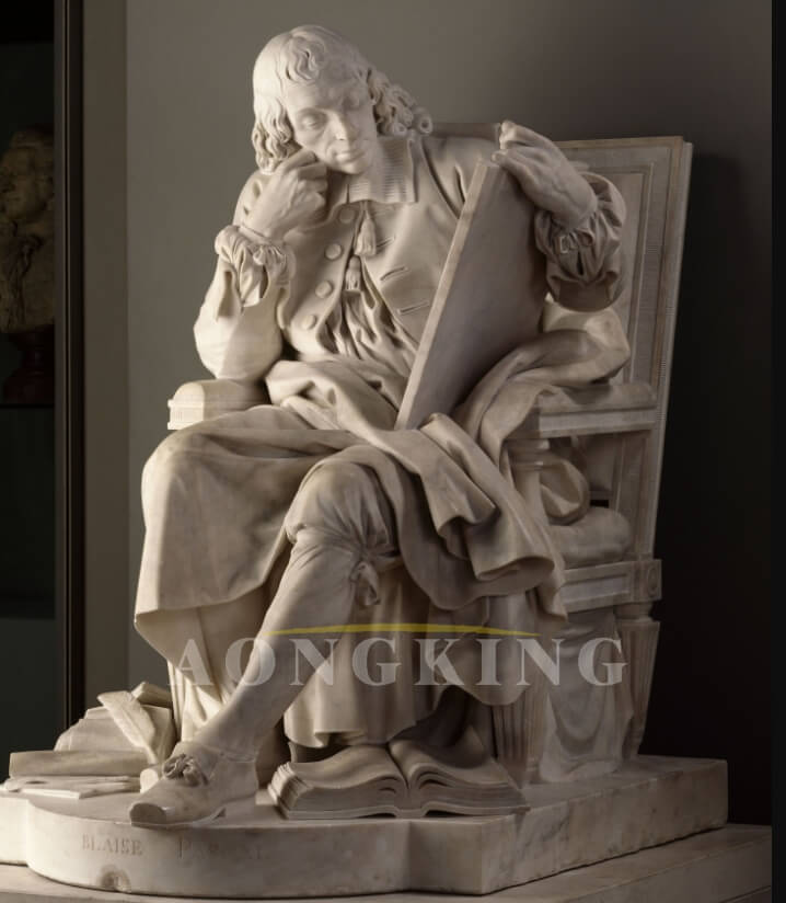 marble Blaise Pascal statue