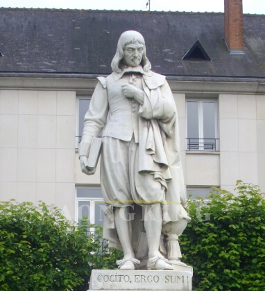 marble René Descartes statue